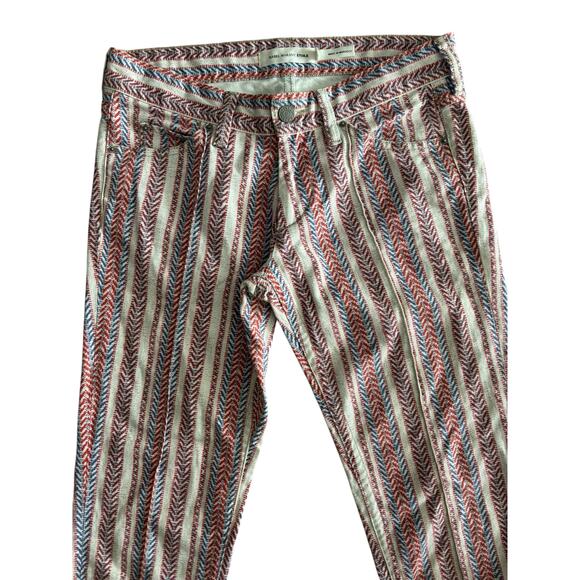 Isabel Marant Étoile Chevron Striped Multicolor Skinny Jeans Pants FR 38- US 6 - Picture 2 of 10